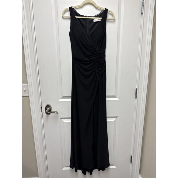 MAC DUGGAL Size 2 Black 26513 FAUX WRAP SLEEVELESS V-NECK GOWN Prom Dress New - Picture 4 of 10